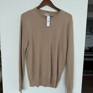 J Crew MEDIUM Men’s Cotton piqué-stitch crewneck sweater - Beige